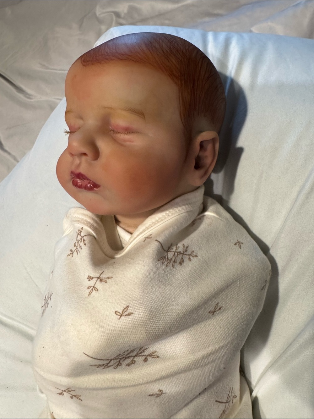 Replica Lou Lou Sleeping Painted and Weighted by Reborn Artist